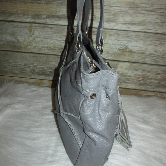 Nyla Noor by Erica Anenberg Soho Gray Leather Tote - Picture 3 of 8